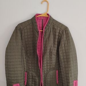 Olive and Pink Quilted Mifresia Women's Jacket
